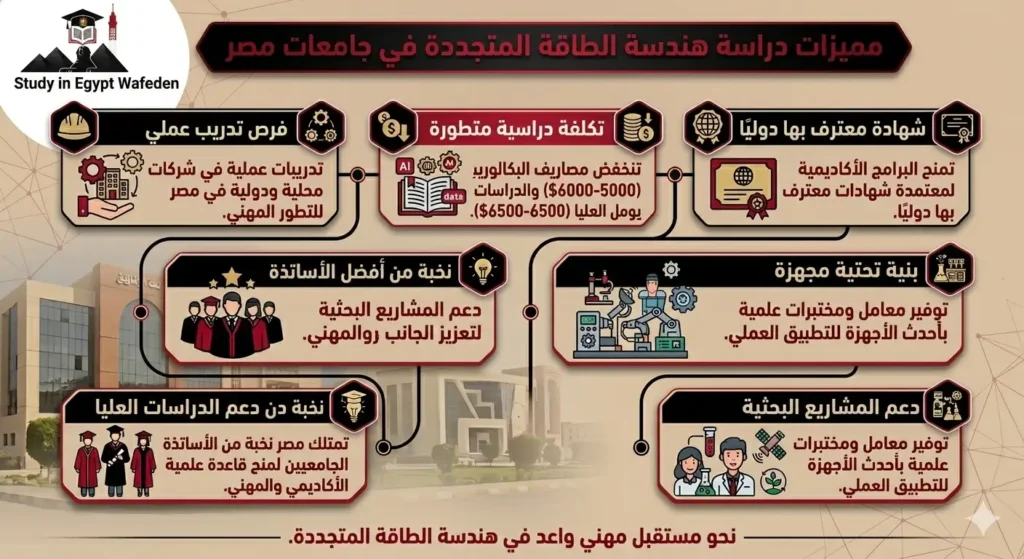 مميزات دراسة هندسة الطاقة المتجددة في جامعات مصر