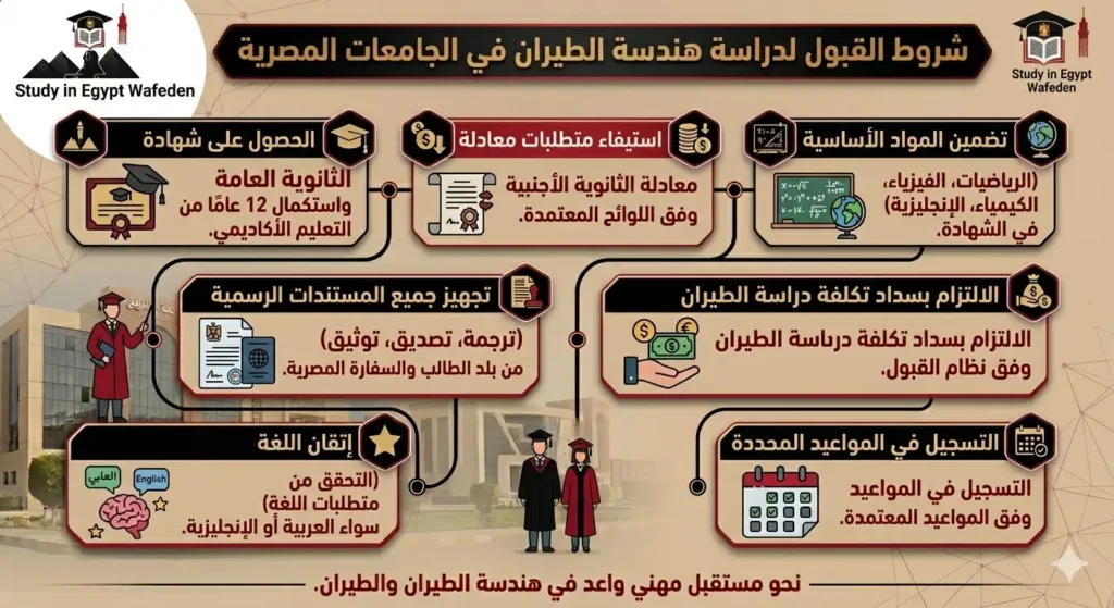 شروط القبول لدراسة هندسة الطيران في الجامعات المصرية